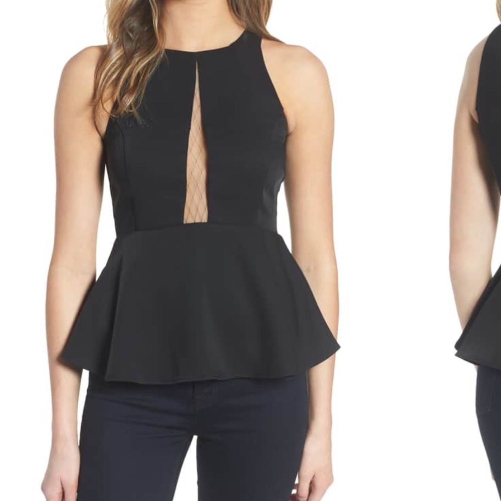 Brand New! Trouve Date Peplum Black top szL